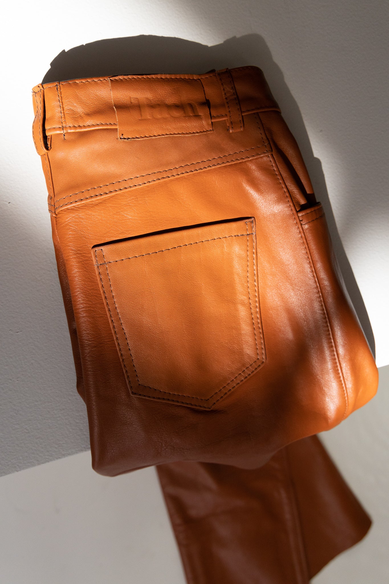 dilma leather pant - rust brown