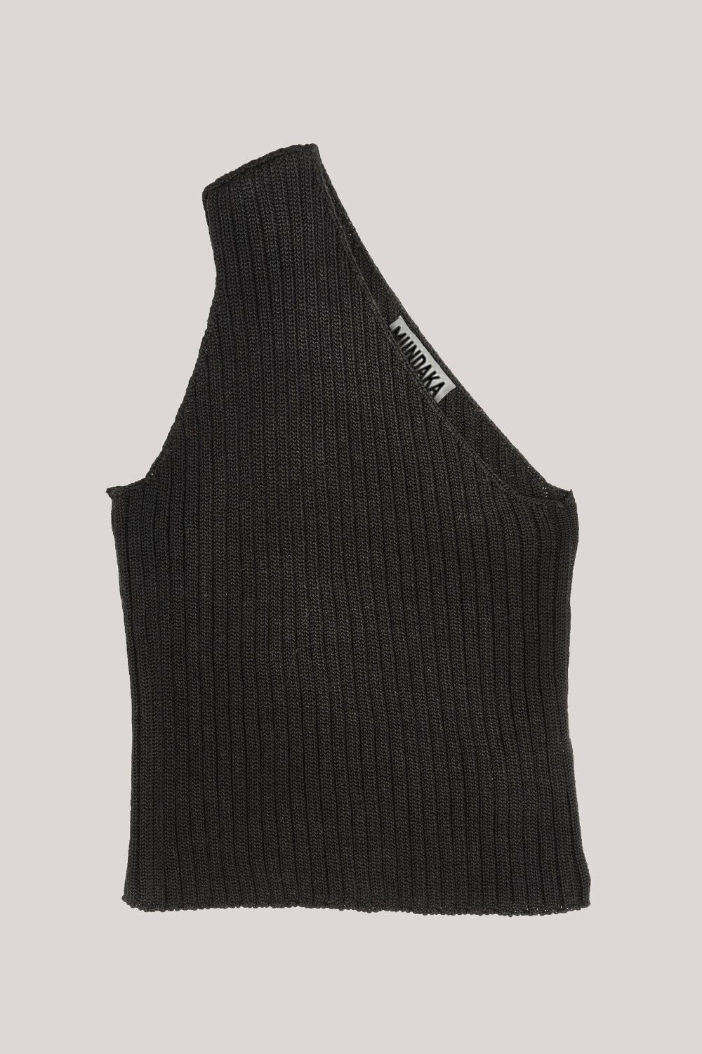 black one-shoulder knit top