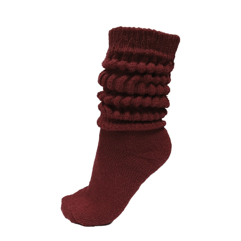maroon slouch socks