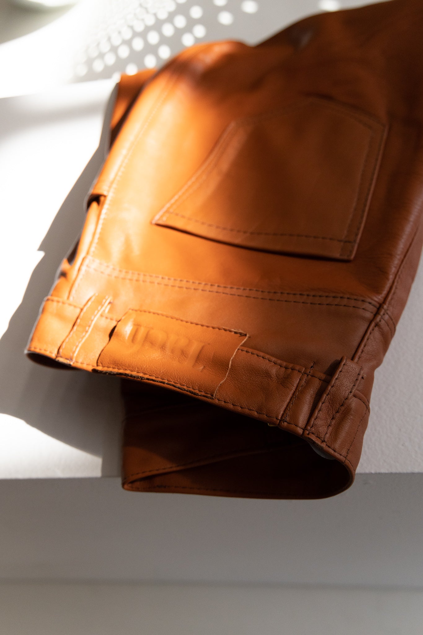 dilma leather pant - rust brown